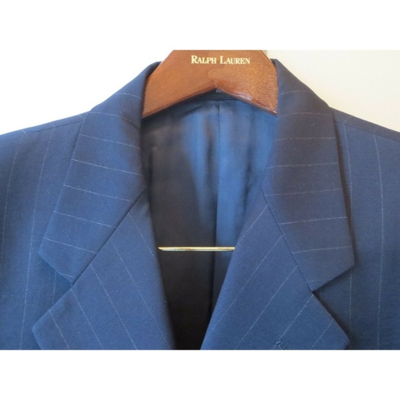 Barney's men suit navy flannel /white stripes 40R - Picture 4 of 8